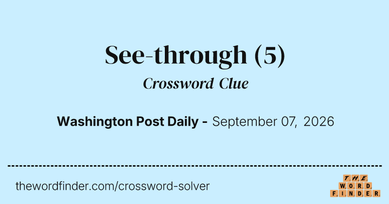 See-through crossword clue image