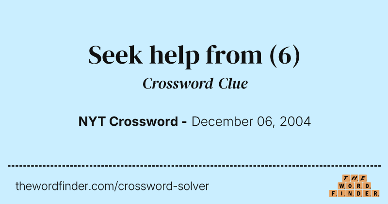 Seek help from crossword clue image