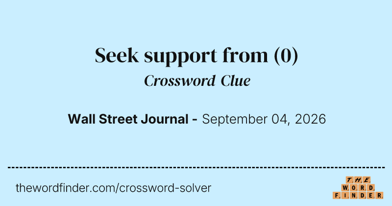 Seek support from crossword clue image