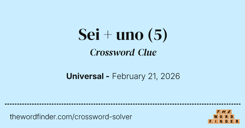 Sei + uno crossword clue image