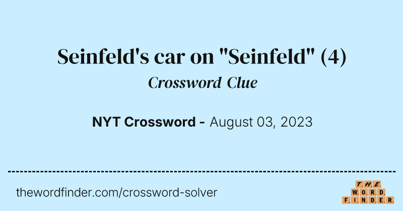 Seinfeld's car on "Seinfeld" crossword clue image