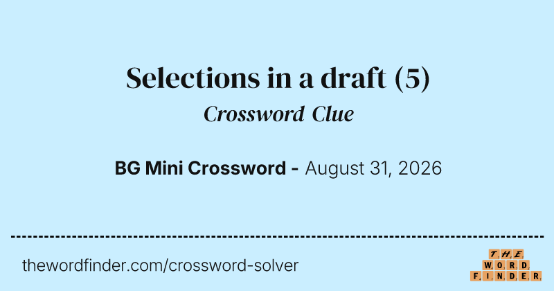 Selections in a draft crossword clue image