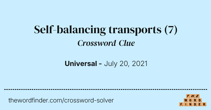 Self-balancing transports crossword clue image