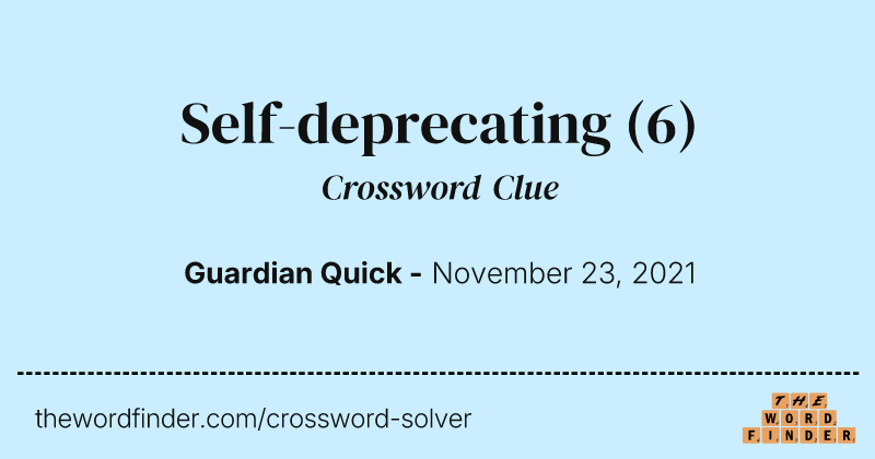 Self-deprecating crossword clue image