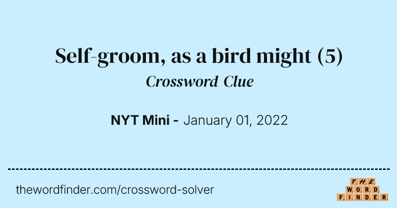 Self-groom, as a bird might crossword clue image