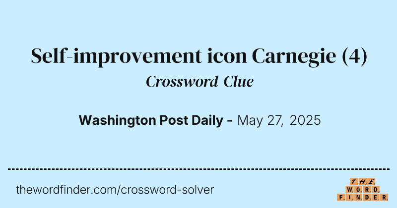 Self-improvement icon Carnegie crossword clue image
