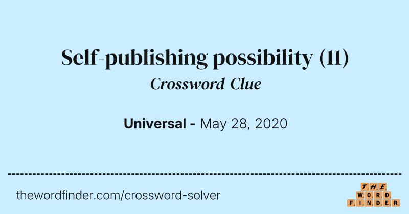 Self-publishing possibility crossword clue image