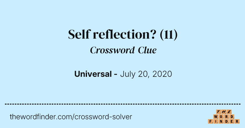 Self reflection? crossword clue image