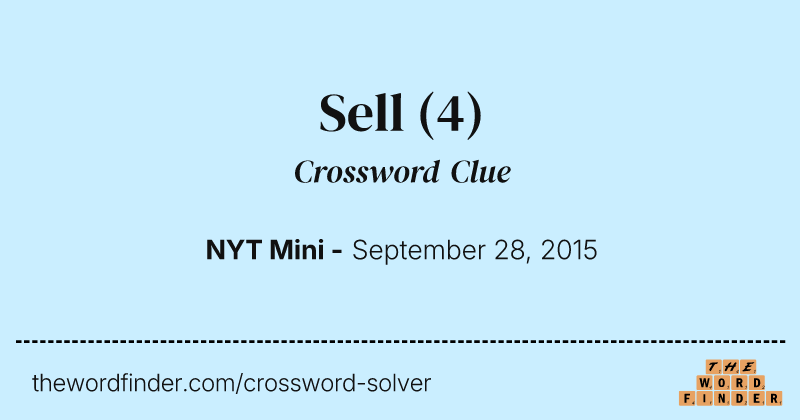 Sell crossword clue image