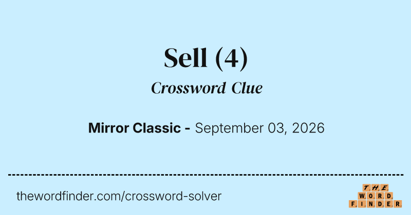 Sell crossword clue image
