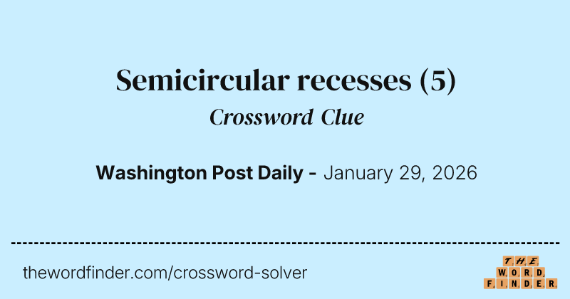 Semicircular recesses crossword clue image