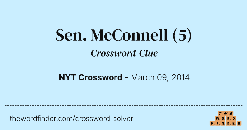 Sen. McConnell crossword clue image