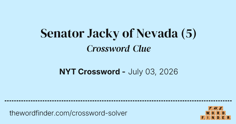 Senator Jacky of Nevada crossword clue image