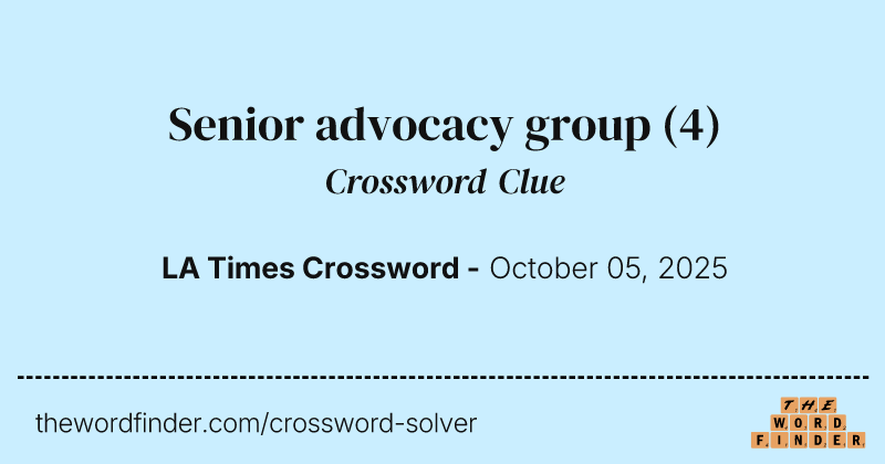 Senior advocacy group crossword clue image