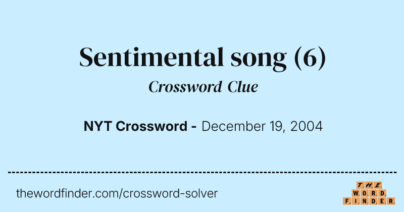 Sentimental song crossword clue image