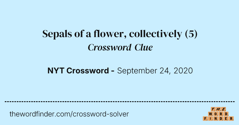 Sepals of a flower, collectively crossword clue image