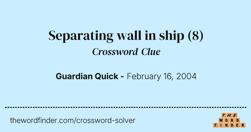 Separating wall in ship crossword clue image