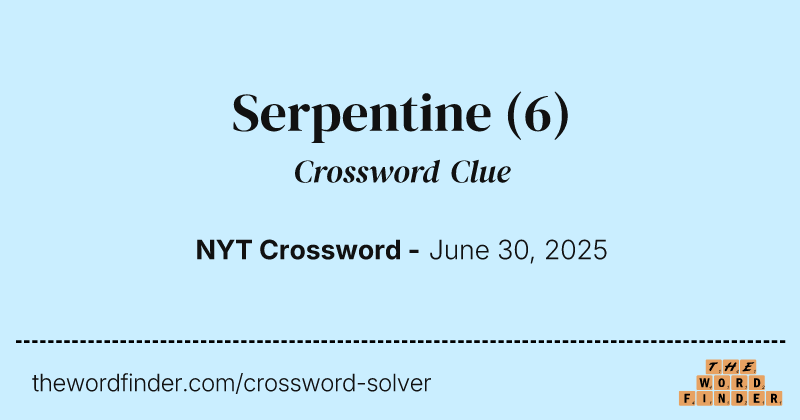 Serpentine crossword clue image
