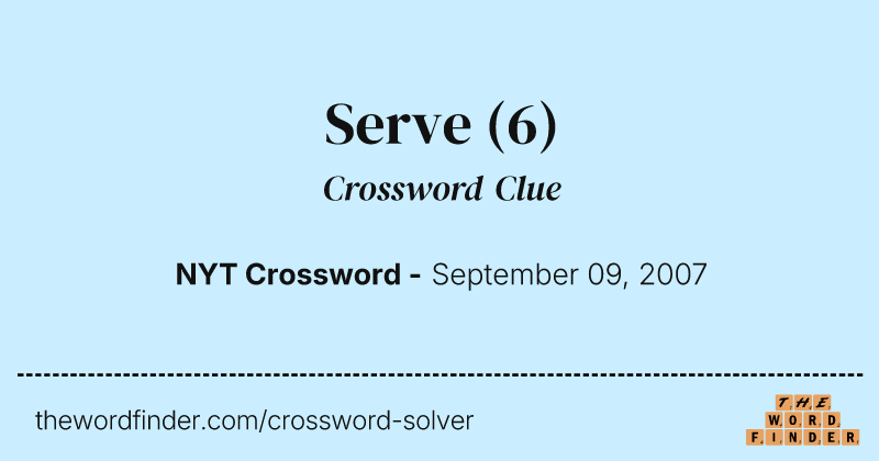 Serve crossword clue image