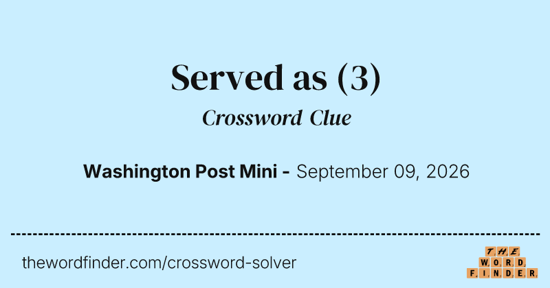 Served as crossword clue image