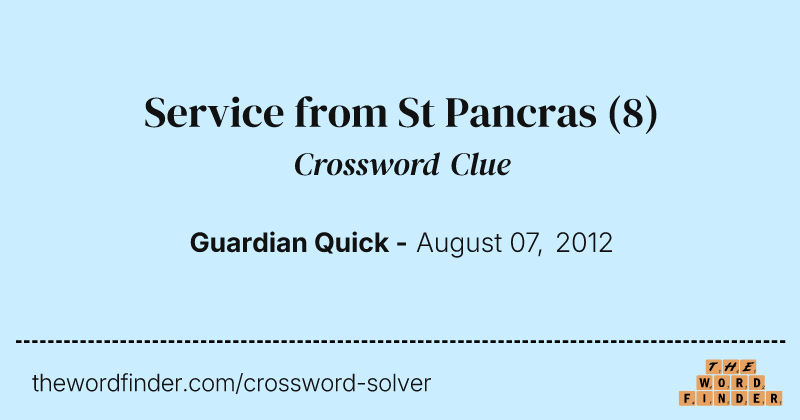Service from St Pancras crossword clue image
