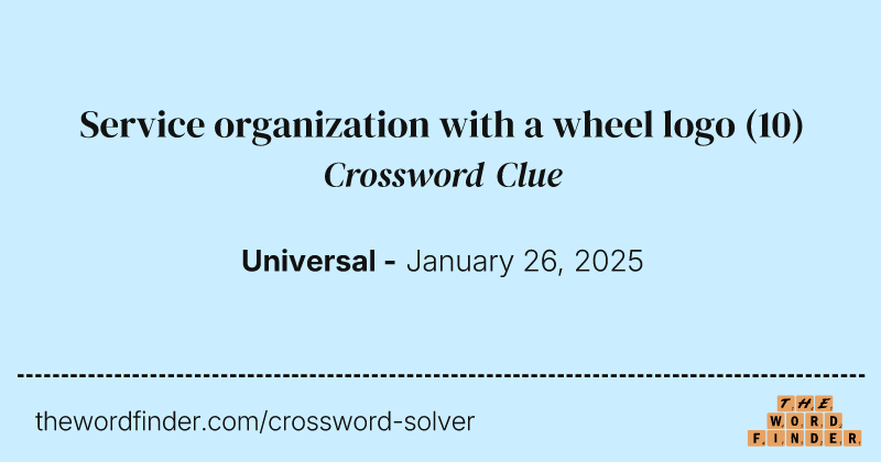 Service organization with a wheel logo crossword clue image