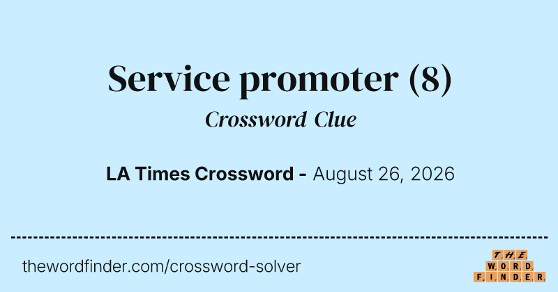 Service promoter crossword clue image