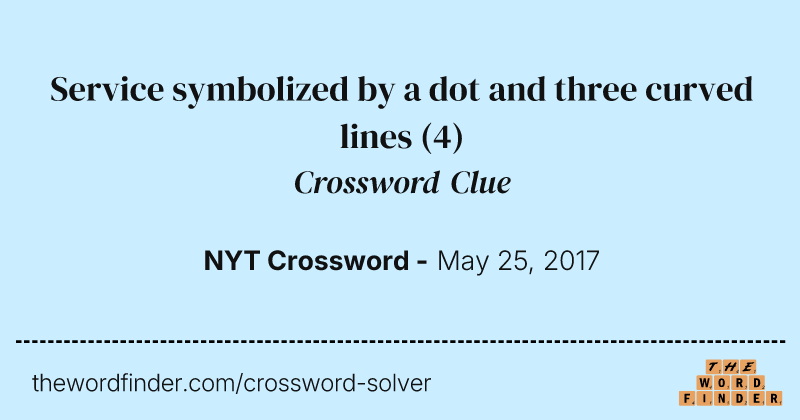 Service symbolized by a dot and three curved lines crossword clue image