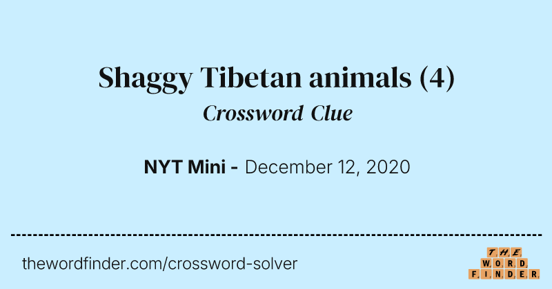 Shaggy Tibetan animals crossword clue image