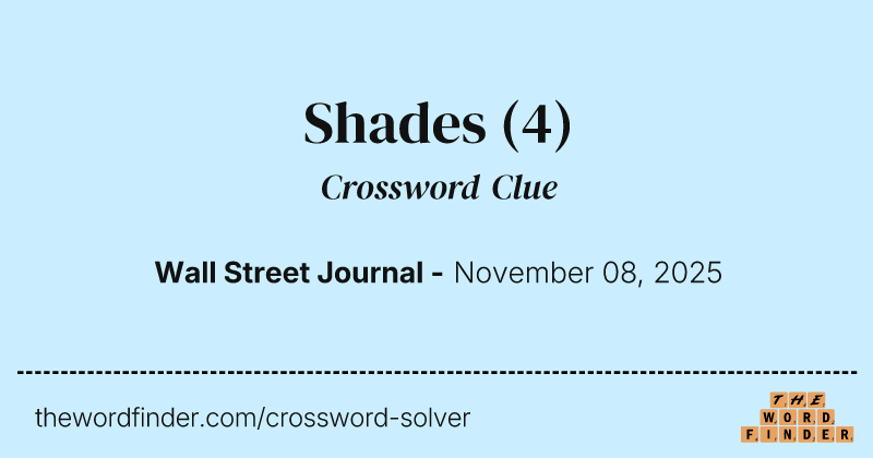Shades crossword clue image
