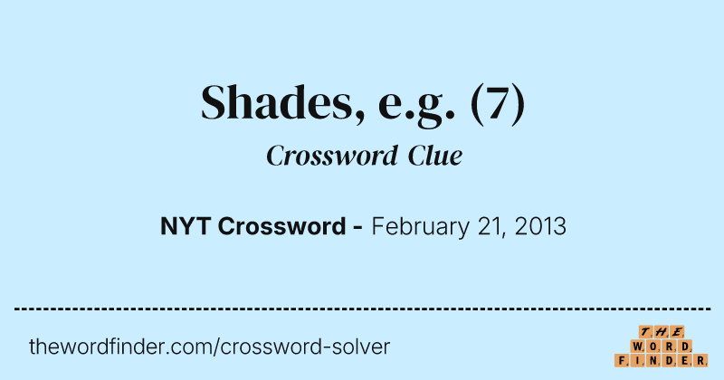 Shades, e.g. crossword clue image
