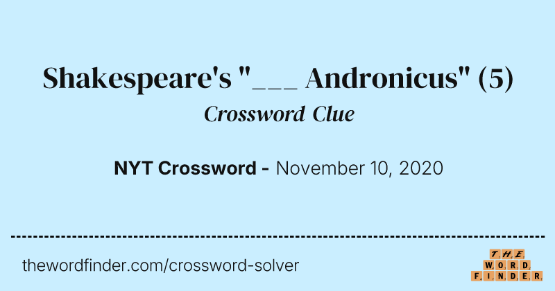 Shakespeare's "___ Andronicus" crossword clue image