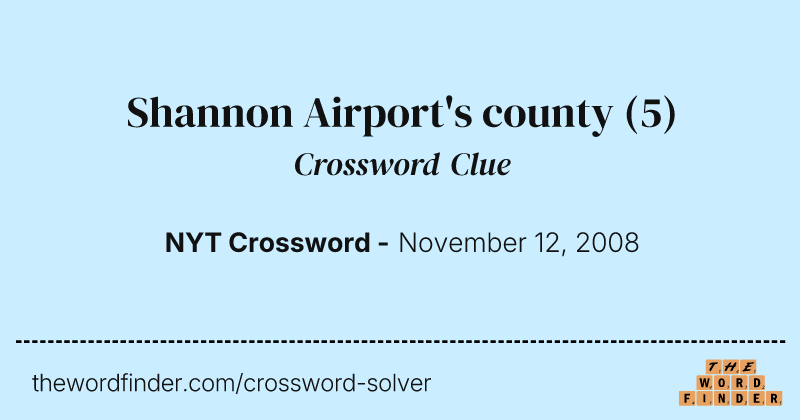 Shannon Airport's county crossword clue image