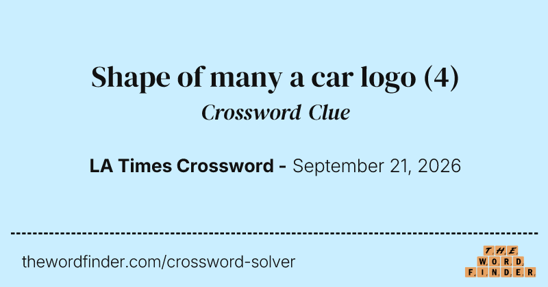 Shape of many a car logo crossword clue image