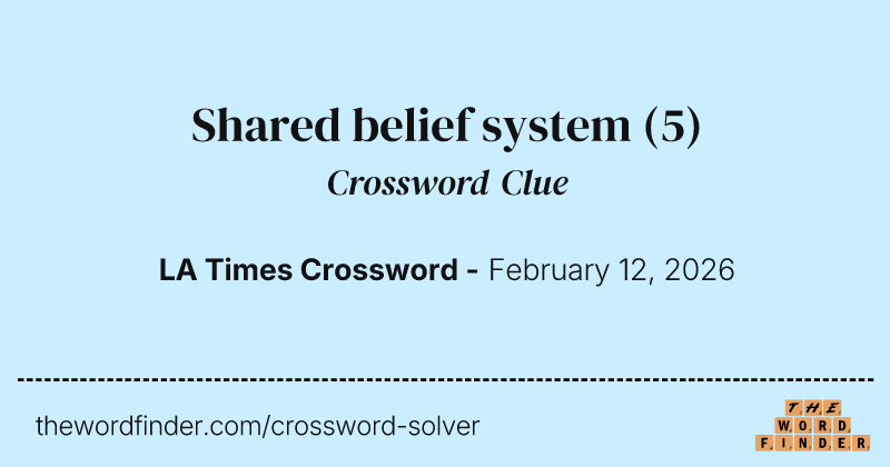 Shared belief system crossword clue image
