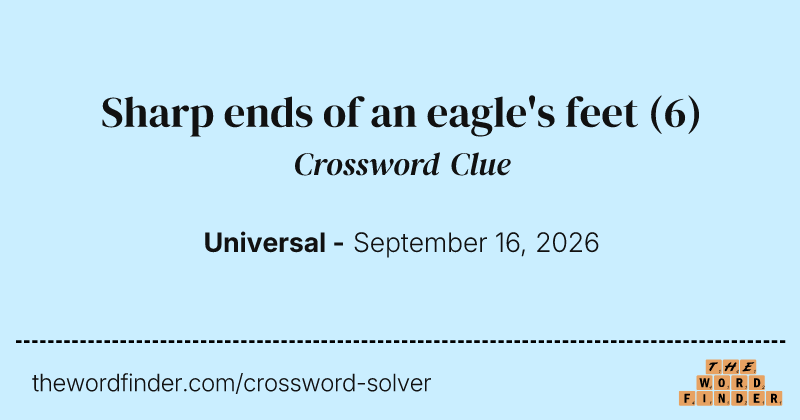 Sharp ends of an eagle's feet crossword clue image