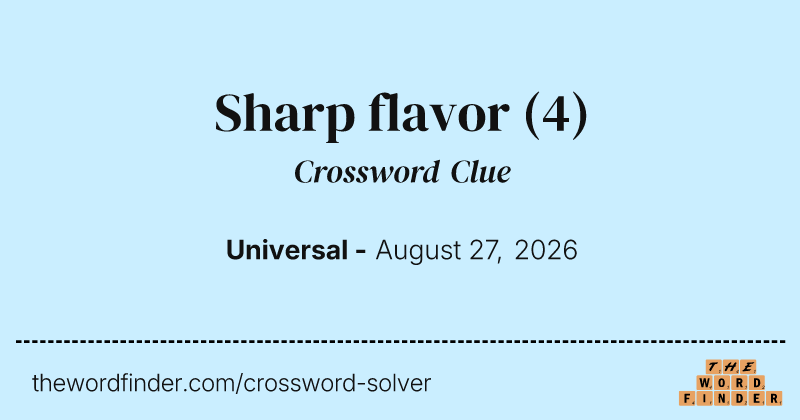 Sharp flavor crossword clue image