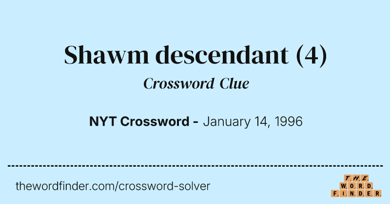Shawm descendant crossword clue image