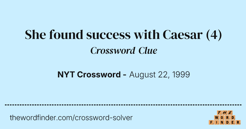 She found success with Caesar crossword clue image