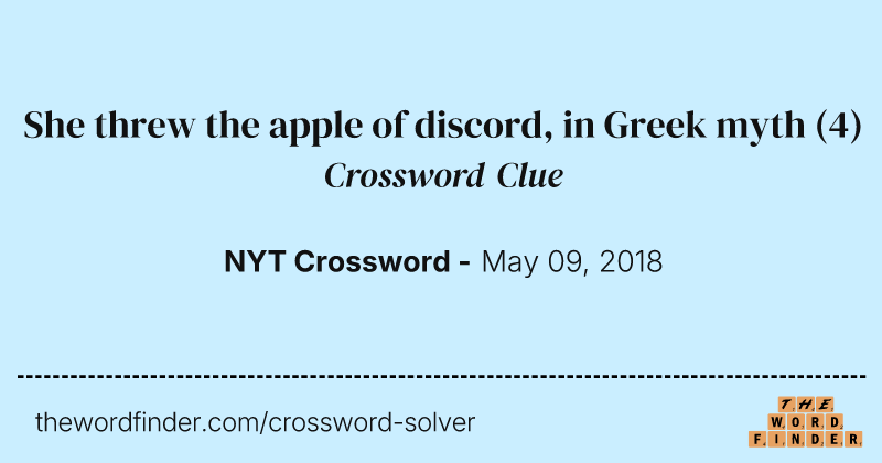 She threw the apple of discord, in Greek myth crossword clue image