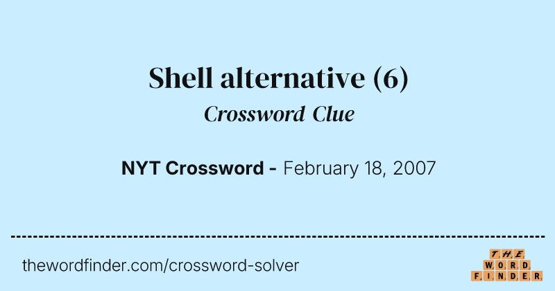 Shell alternative crossword clue image