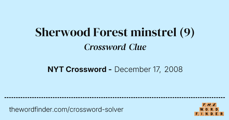 Sherwood Forest minstrel crossword clue image