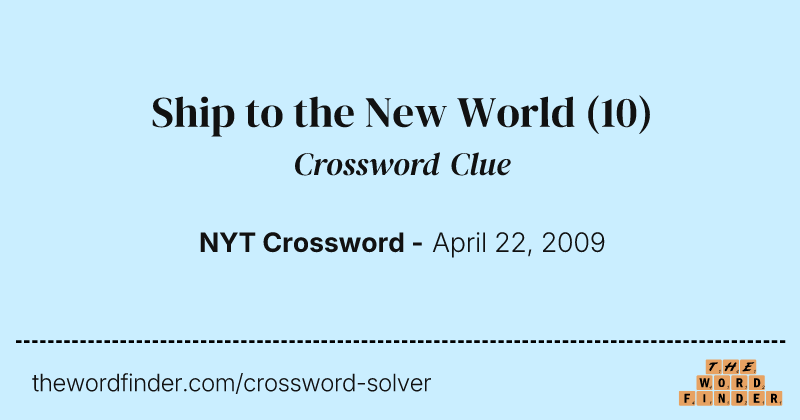 Ship to the New World crossword clue image