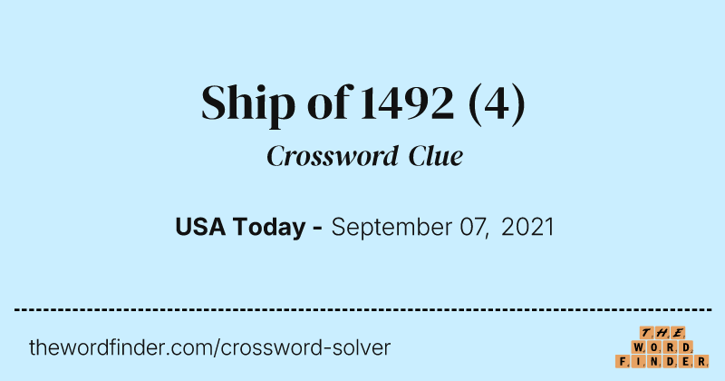 Ship of 1492 crossword clue image