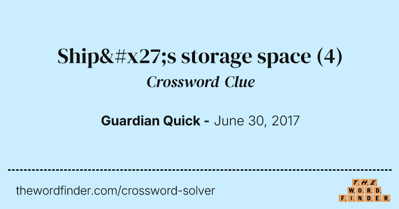 Ship's storage space crossword clue image