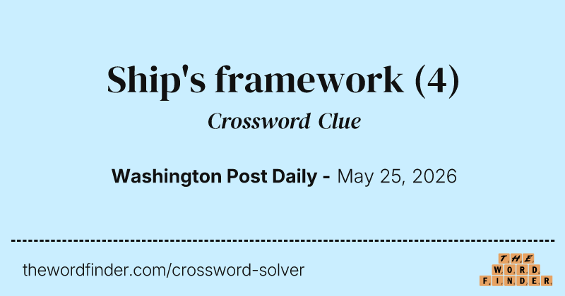 Ship's framework crossword clue image