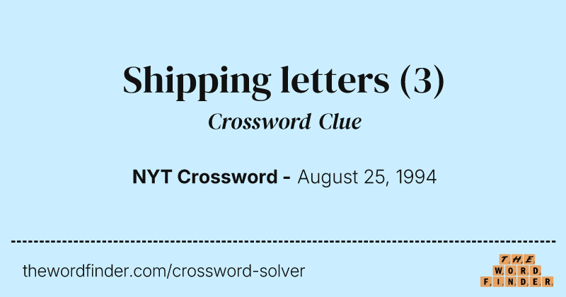 Shipping letters crossword clue image