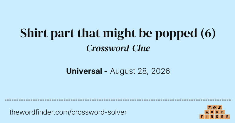 Shirt part that might be popped crossword clue image