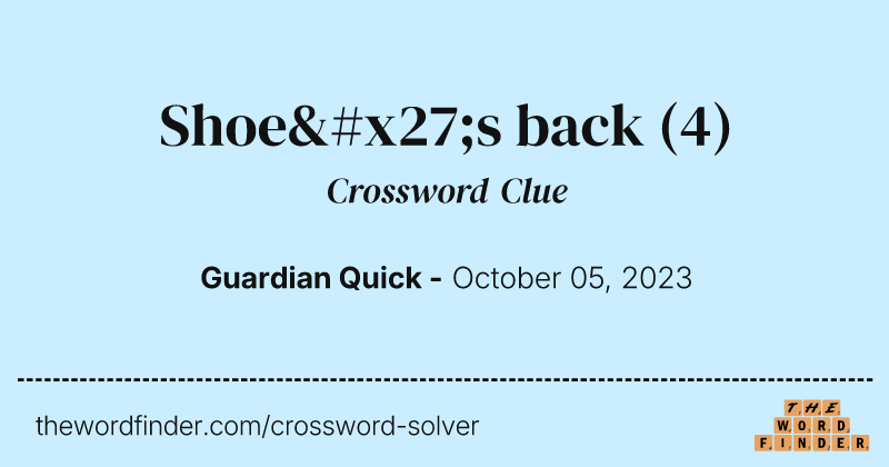Shoe's back crossword clue image