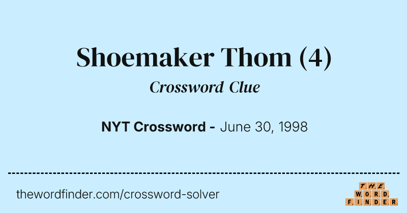 Shoemaker Thom crossword clue image
